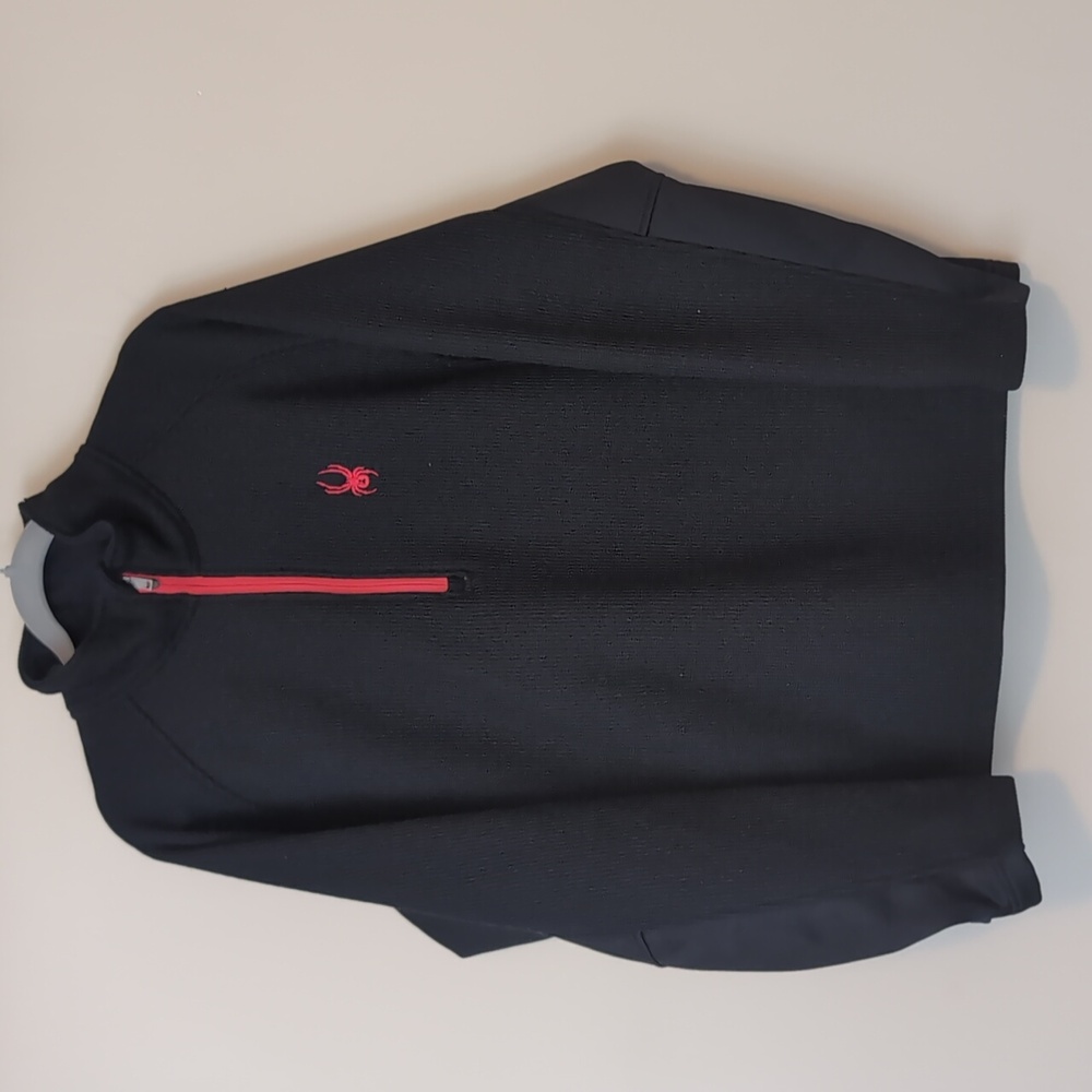 Mens Spyder Half Zip Fleece Lined Sweatshirt & Gloves Size Large